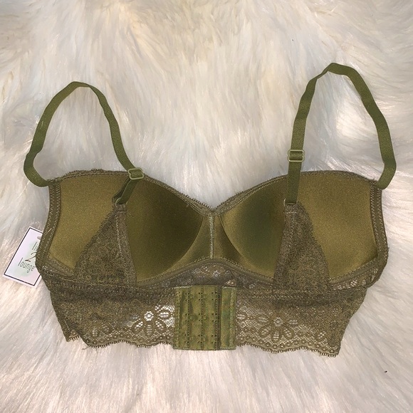 Olive Green Lace Bra - Picture 2 of 4
